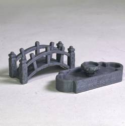 Japanese Garden Fountain & Bridge